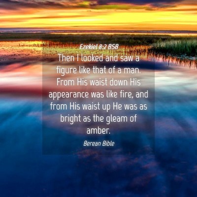 Picture 04 - Ezekiel 8:2 BSB - Then I looked and saw a figure like that of a - Bible Verse Picture