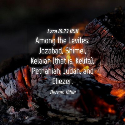 Picture 04 - Ezra 10:23 BSB - Among the Levites: Jozabad, Shimei, Kelaiah (that - Bible Verse Picture