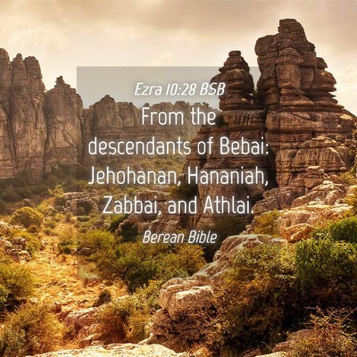 Picture 04 - Ezra 10:28 BSB - From the descendants of Bebai: Jehohanan, - Bible Verse Picture
