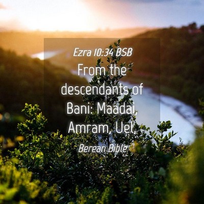 Picture 04 - Ezra 10:34 BSB - From the descendants of Bani: Maadai, Amram, - Bible Verse Picture