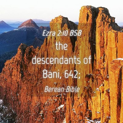 Picture 04 - Ezra 2:10 BSB - the descendants of Bani, - Bible Verse Picture