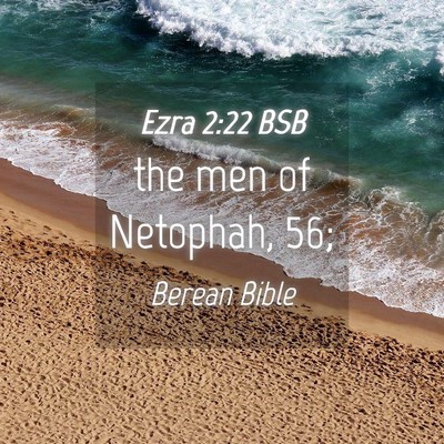 Picture 04 - Ezra 2:22 BSB - the men of Netophah, - Bible Verse Picture