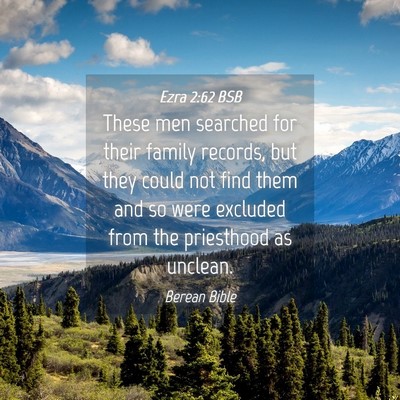 Picture 04 - Ezra 2:62 BSB - These men searched for their family records, but - Bible Verse Picture