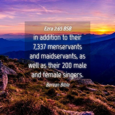 Picture 04 - Ezra 2:65 BSB - in addition to their 7,337 menservants and - Bible Verse Picture