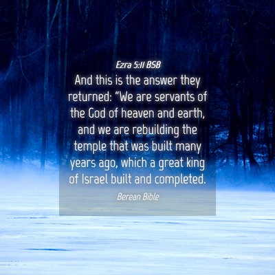 Picture 04 - Ezra 5:11 BSB - And this is the answer they returned: “We are - Bible Verse Picture