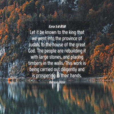 Picture 04 - Ezra 5:8 BSB - Let it be known to the king that we went into the - Bible Verse Picture