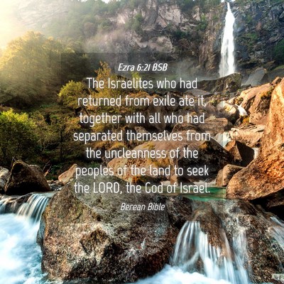 Picture 04 - Ezra 6:21 BSB - The Israelites who had returned from exile ate - Bible Verse Picture