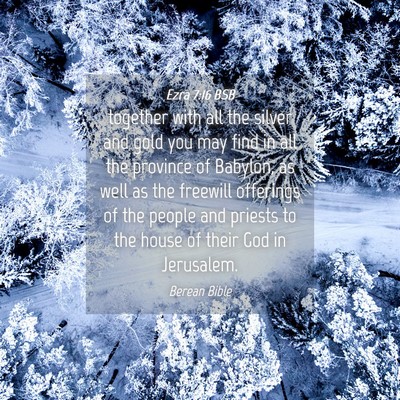 Picture 04 - Ezra 7:16 BSB - together with all the silver and gold you may - Bible Verse Picture