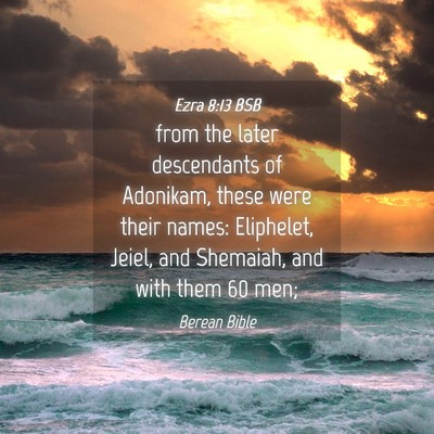 Picture 04 - Ezra 8:13 BSB - from the later descendants of Adonikam, these - Bible Verse Picture