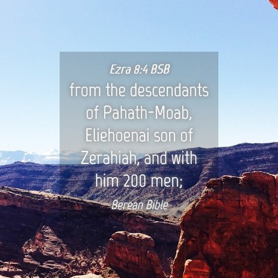 Picture 04 - Ezra 8:4 BSB - from the descendants of Pahath-Moab, Eliehoenai - Bible Verse Picture