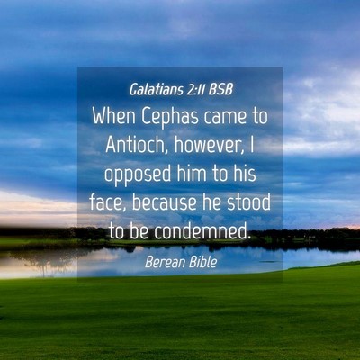 Picture 04 - Galatians 2:11 BSB - When Cephas came to Antioch, however, I opposed - Bible Verse Picture