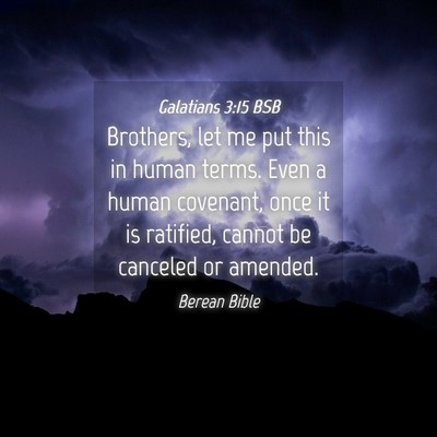 Picture 04 - Galatians 3:15 BSB - Brothers, let me put this in human terms. Even a - Bible Verse Picture