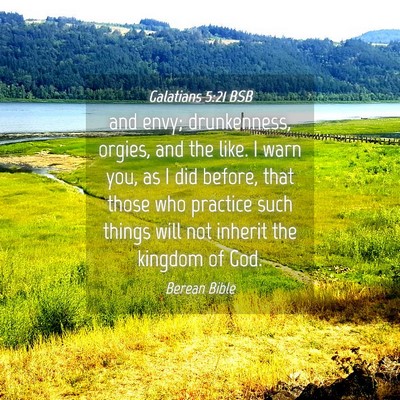 Picture 04 - Galatians 5:21 BSB - and envy; drunkenness, orgies, and the like. I - Bible Verse Picture
