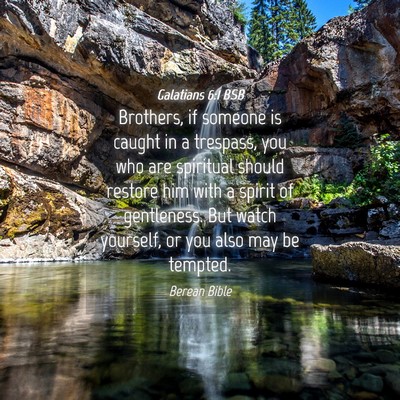 Picture 04 - Galatians 6:1 BSB - Brothers, if someone is caught in a trespass, you - Bible Verse Picture