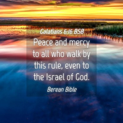 Picture 04 - Galatians 6:16 BSB - Peace and mercy to all who walk by this rule, - Bible Verse Picture