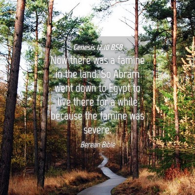 Picture 04 - Genesis 12:10 BSB - Now there was a famine in the land. So Abram went - Bible Verse Picture