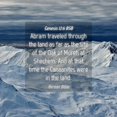Picture 04 - Genesis 12:6 BSB - Abram traveled through the land as far as the - Bible Verse Picture