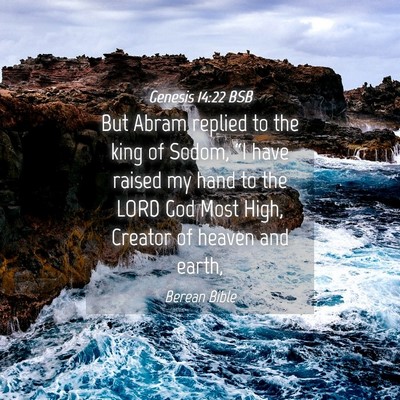 Picture 04 - Genesis 14:22 BSB - But Abram replied to the king of Sodom, “I have - Bible Verse Picture