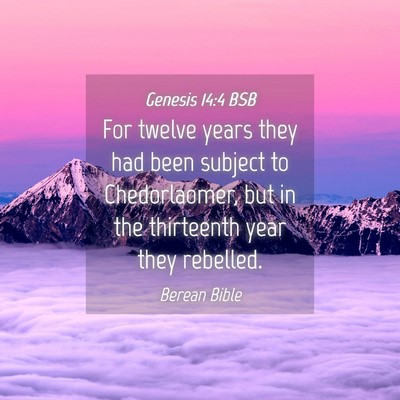 Picture 04 - Genesis 14:4 BSB - For twelve years they had been subject to - Bible Verse Picture