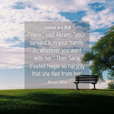 Picture 04 - Genesis 16:6 BSB - “Here,” said Abram, “your servant is in - Bible Verse Picture