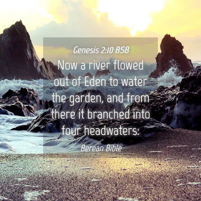 Picture 04 - Genesis 2:10 BSB - Now a river flowed out of Eden to water the - Bible Verse Picture