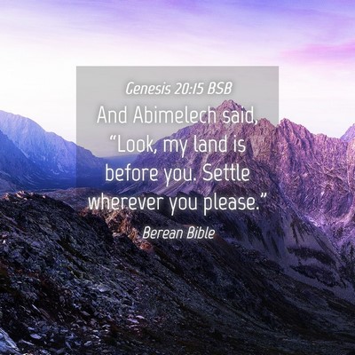 Picture 04 - Genesis 20:15 BSB - And Abimelech said, “Look, my land is before - Bible Verse Picture