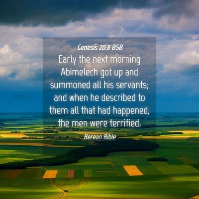 Picture 04 - Genesis 20:8 BSB - Early the next morning Abimelech got up and - Bible Verse Picture