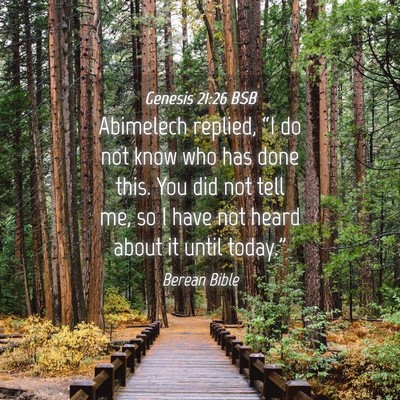 Picture 04 - Genesis 21:26 BSB - Abimelech replied, “I do not know who has done - Bible Verse Picture