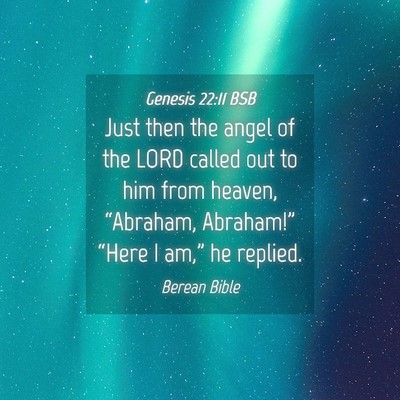 Picture 04 - Genesis 22:11 BSB - Just then the angel of the LORD called out to him - Bible Verse Picture