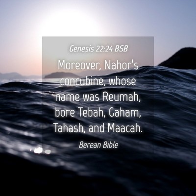 Picture 04 - Genesis 22:24 BSB - Moreover, Nahor’s concubine, whose name was - Bible Verse Picture