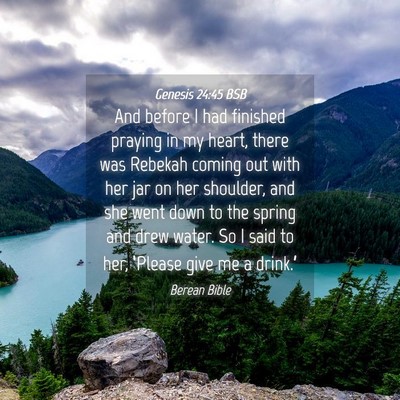 Picture 04 - Genesis 24:45 BSB - And before I had finished praying in my heart, - Bible Verse Picture
