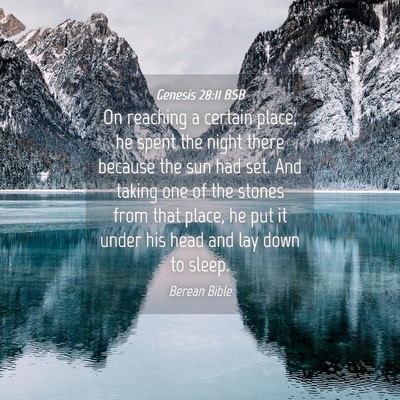 Picture 04 - Genesis 28:11 BSB - On reaching a certain place, he spent the night - Bible Verse Picture