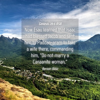Picture 04 - Genesis 28:6 BSB - Now Esau learned that Isaac had blessed Jacob and - Bible Verse Picture