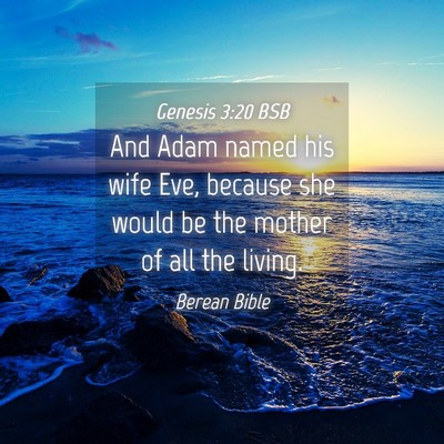 Picture 04 - Genesis 3:20 BSB - And Adam named his wife Eve, because she would be - Bible Verse Picture