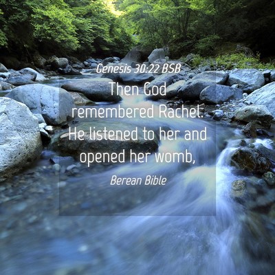 Picture 04 - Genesis 30:22 BSB - Then God remembered Rachel. He listened to her - Bible Verse Picture