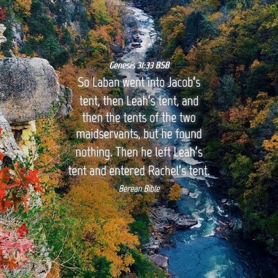 Picture 04 - Genesis 31:33 BSB - So Laban went into Jacob’s tent, then Leah’s - Bible Verse Picture