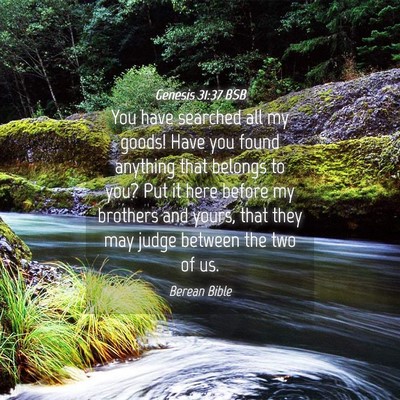 Picture 04 - Genesis 31:37 BSB - You have searched all my goods! Have you found - Bible Verse Picture