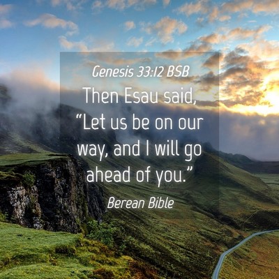 Picture 04 - Genesis 33:12 BSB - Then Esau said, “Let us be on our way, and I - Bible Verse Picture
