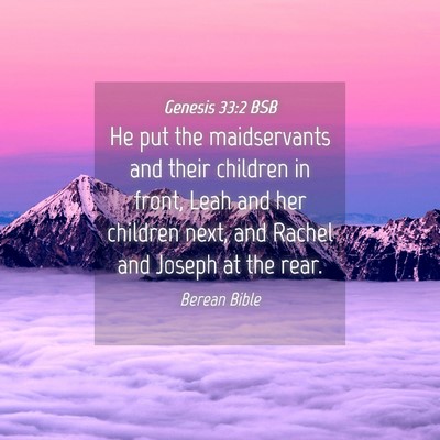 Picture 04 - Genesis 33:2 BSB - He put the maidservants and their children in - Bible Verse Picture