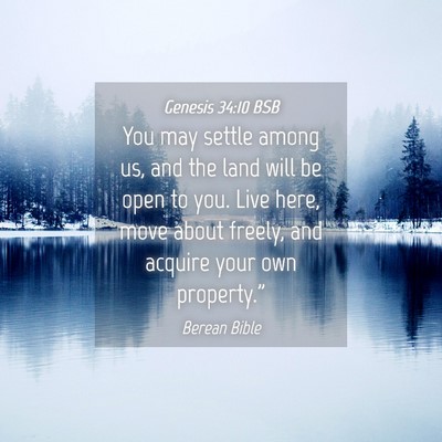 Picture 04 - Genesis 34:10 BSB - You may settle among us, and the land will be - Bible Verse Picture