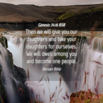 Picture 04 - Genesis 34:16 BSB - Then we will give you our daughters and take your - Bible Verse Picture