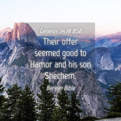 Picture 04 - Genesis 34:18 BSB - Their offer seemed good to Hamor and his son - Bible Verse Picture