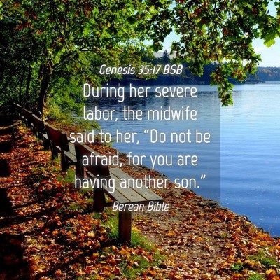Picture 04 - Genesis 35:17 BSB - During her severe labor, the midwife said to her, - Bible Verse Picture