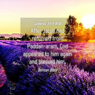 Picture 04 - Genesis 35:9 BSB - After Jacob had returned from Paddan-aram, God - Bible Verse Picture