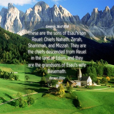 Picture 04 - Genesis 36:17 BSB - These are the sons of Esau’s son Reuel: Chiefs - Bible Verse Picture