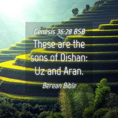 Picture 04 - Genesis 36:28 BSB - These are the sons of Dishan: Uz and - Bible Verse Picture