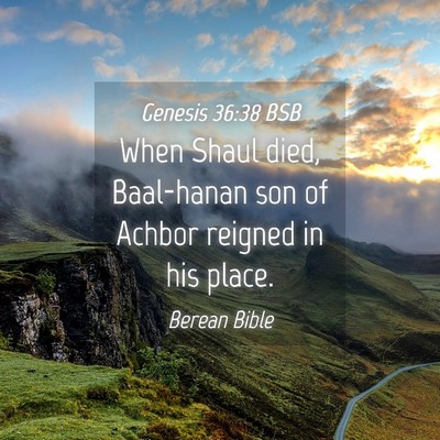 Picture 04 - Genesis 36:38 BSB - When Shaul died, Baal-hanan son of Achbor reigned - Bible Verse Picture