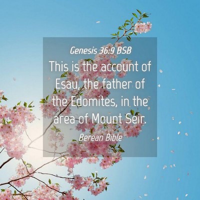 Picture 04 - Genesis 36:9 BSB - This is the account of Esau, the father of the - Bible Verse Picture