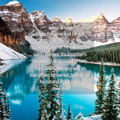 Picture 04 - Genesis 39:5 BSB - From the time that he put Joseph in charge of his - Bible Verse Picture