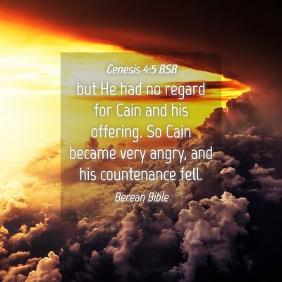 Picture 04 - Genesis 4:5 BSB - but He had no regard for Cain and his offering. - Bible Verse Picture